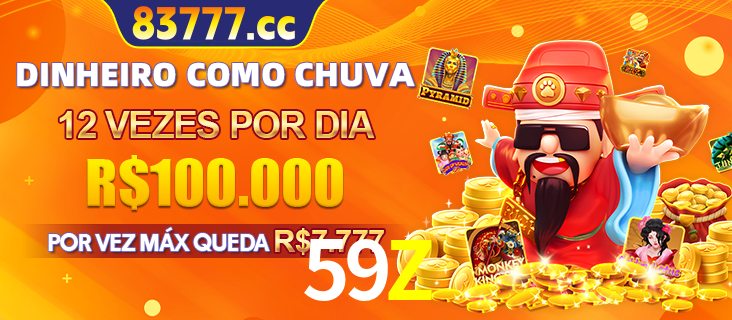 Banner do programa de recompensas Recomende para amigos do 59Z, detalhando os bônus por convidar amigos, com prêmios que chegam a R$288.888.