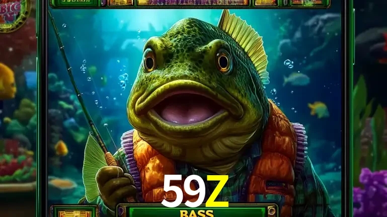 Personagem de peixe pescador do popular jogo de slot com tema de pescaria, uma das emocionantes opções de caça-níqueis para jogar e ganhar no cassino 59Z.